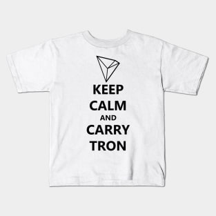 Keep Calm and Carry Tron (Black Text) Kids T-Shirt